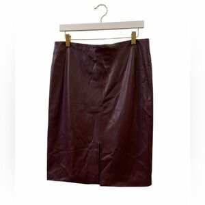 Worthington Faux Leather Deep Burgundy Pencil Skirt